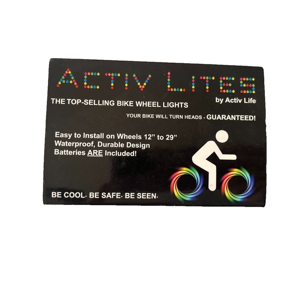 Active Lights LED Bike Wheels Night Biking Festive Holiday Colorful Parade 12"